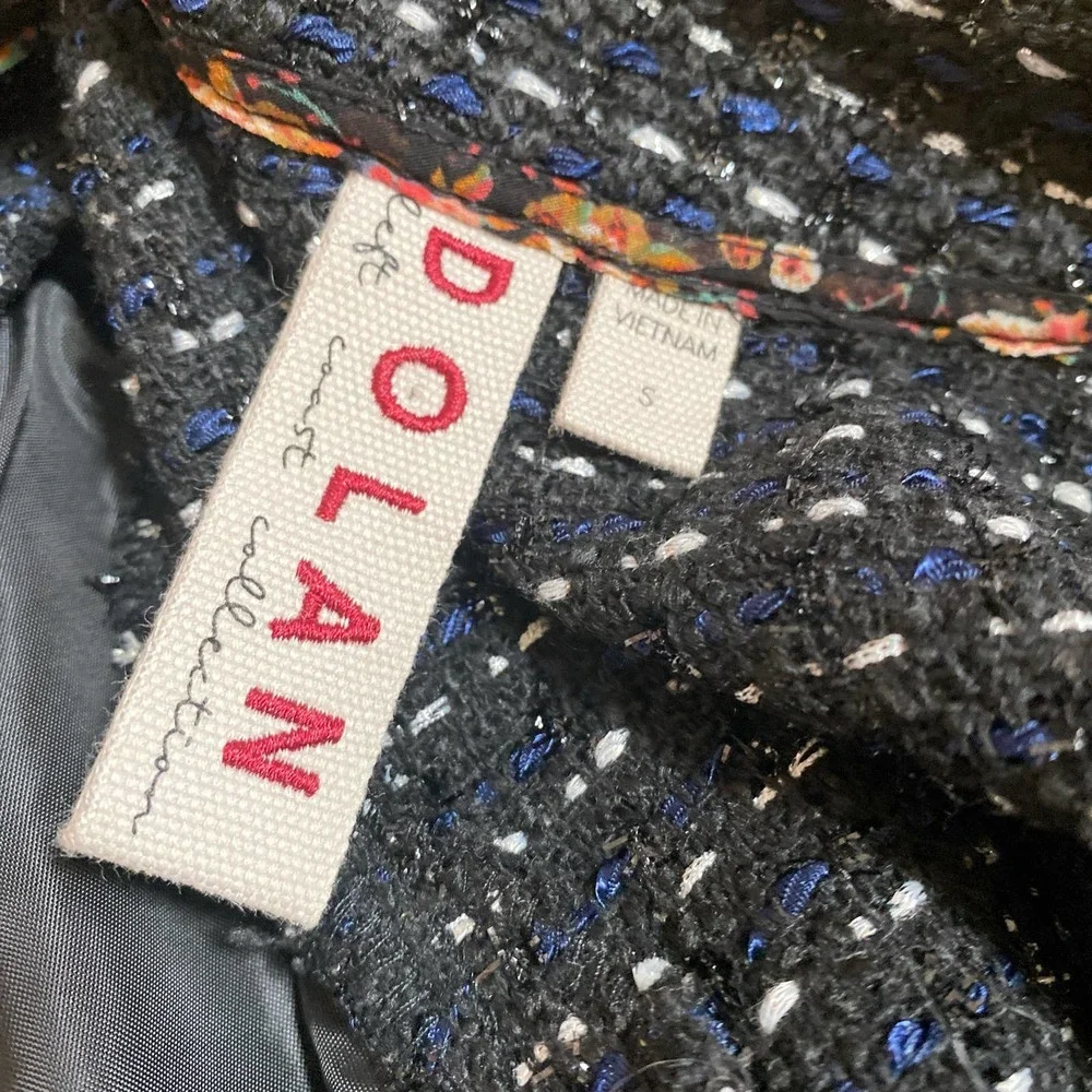 Dolan Anthropologie Left Coast Tweed Open Blazer Jacket, size small - Picture 4 of 11